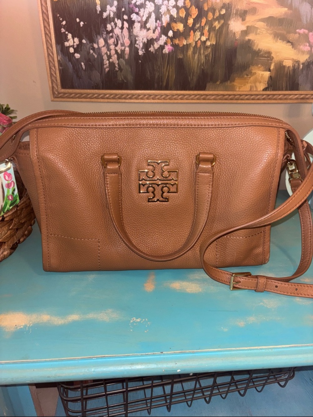 Tory Burch Tan Leather Top-Handle Crossbody Satchel - Picture 3 of 3